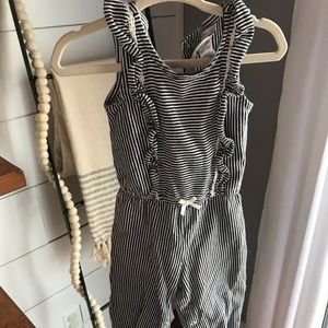 Black and white stripe romper